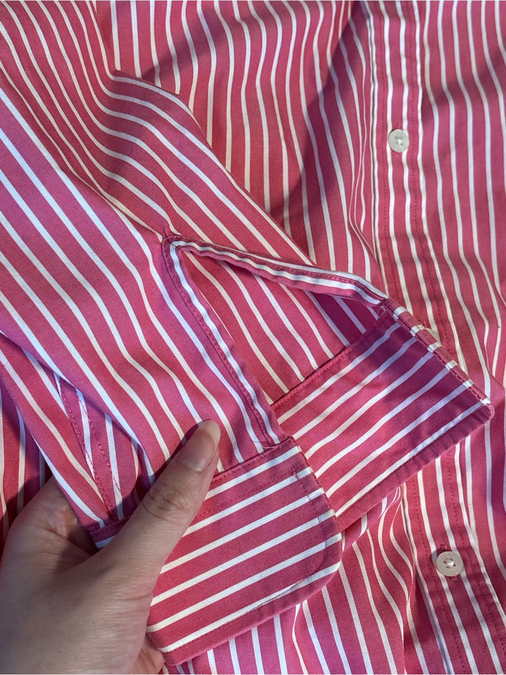 Vintage Ralph Lauren Pink Striped Button-Down Shirt — image 6 of 7